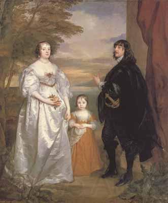 Anthony Van Dyck Portrait of the earl and countess of derby and their daughter (mk03) Spain oil painting art